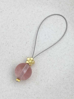 Cherry Quartz and Gold - fits needle 10-20 mm
