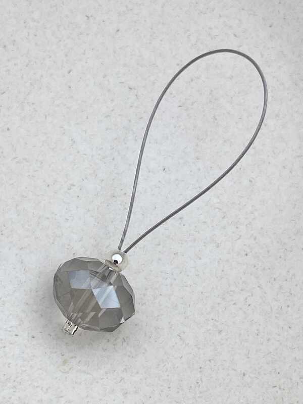 Røgfarvet glaskrystal - passer på pind 2-10 mm